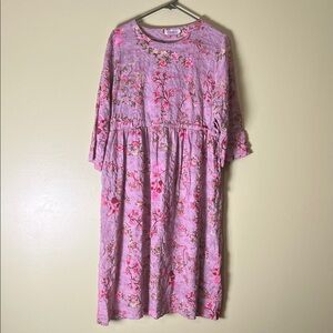 Fashion classic fashion collection Floral Pink Dress size 2XL
